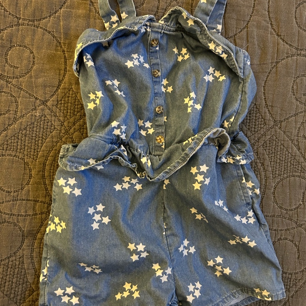 Cat & Jack Blue Starry Denim Romper